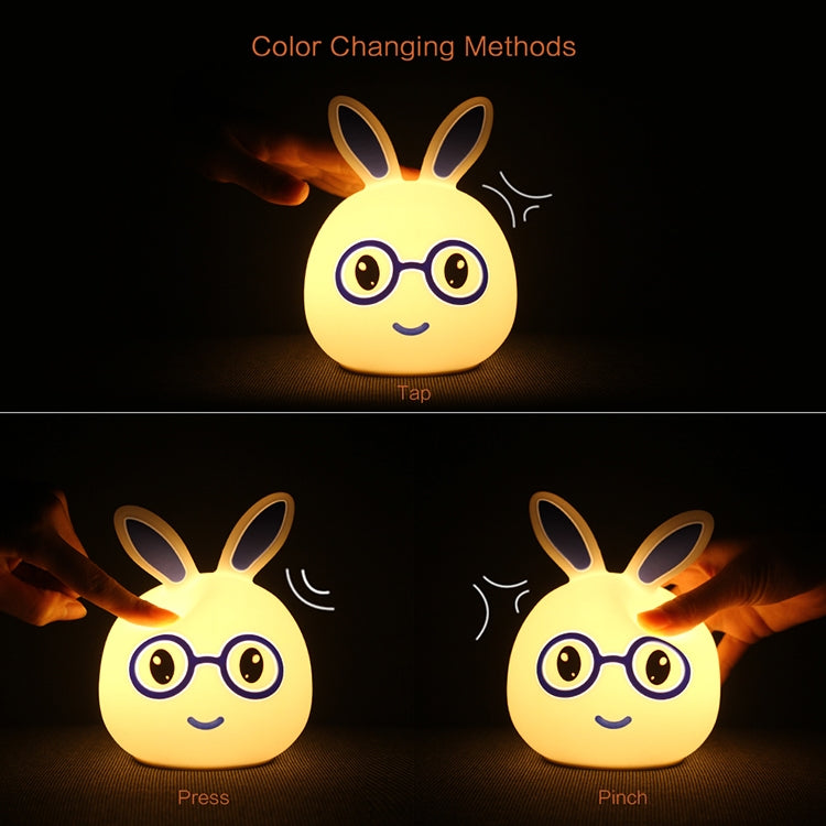 Smiling Rabbit Creative Touch 3D LED Decorative Night Light, USB Charging Version (Pink) - Night Lights by PMc TechLife | Online Shopping South Africa | PMc TechLife | Buy Now Pay Later Mobicred