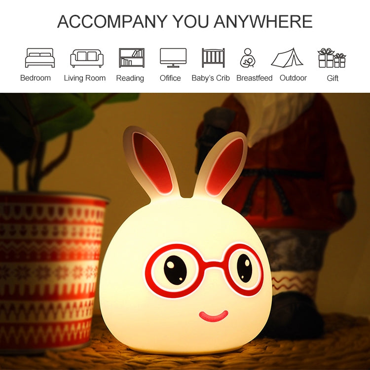 Smiling Rabbit Creative Touch 3D LED Decorative Night Light, USB Charging Version (Pink) - Night Lights by PMc TechLife | Online Shopping South Africa | PMc TechLife | Buy Now Pay Later Mobicred