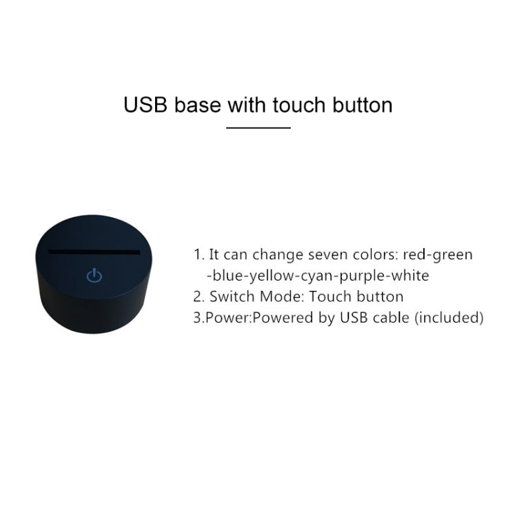 Rugby Quarterback Shape 3D Colorful LED Vision Light Table Lamp, USB Touch Version - Novelty Lighting by PMC TechLife | Online Shopping South Africa | PMC TechLife | Buy Now Pay Later Mobicred