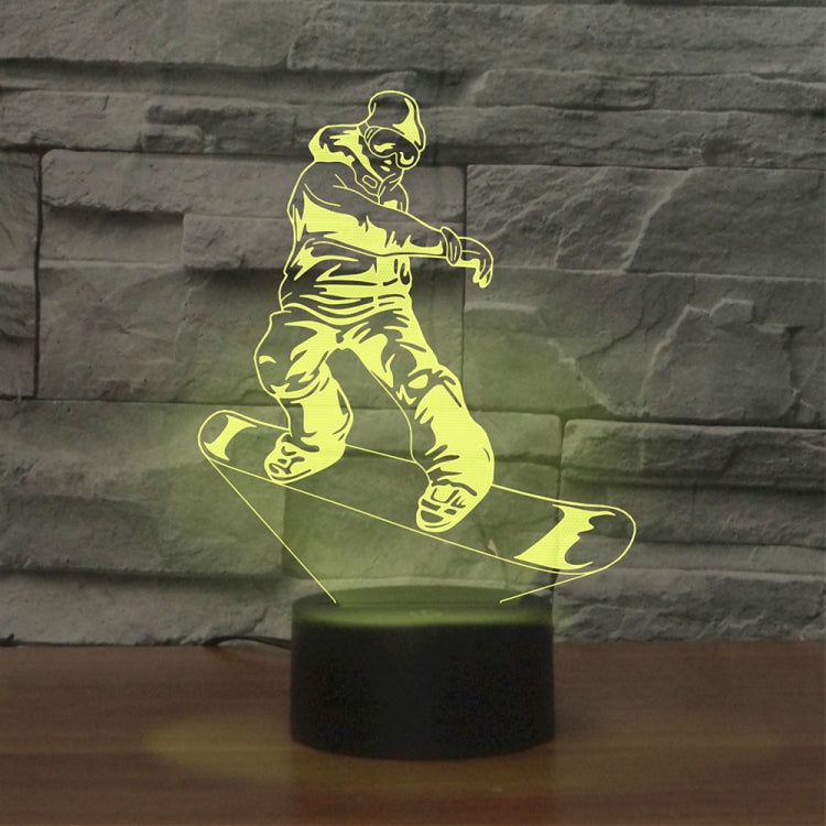 Skate Boy Shape 3D Colorful LED Vision Light Table Lamp, USB & Battery Version - Novelty Lighting by PMC TechLife | Online Shopping South Africa | PMC TechLife | Buy Now Pay Later Mobicred