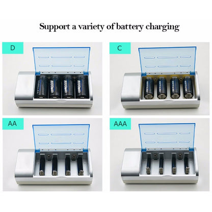 AC 100-240V 4 Slot Battery Charger for AA & AAA & C / D Size Battery, UK Plug - Charger & Converter by PMC Jewellery | Online Shopping South Africa | PMC Jewellery | Buy Now Pay Later Mobicred