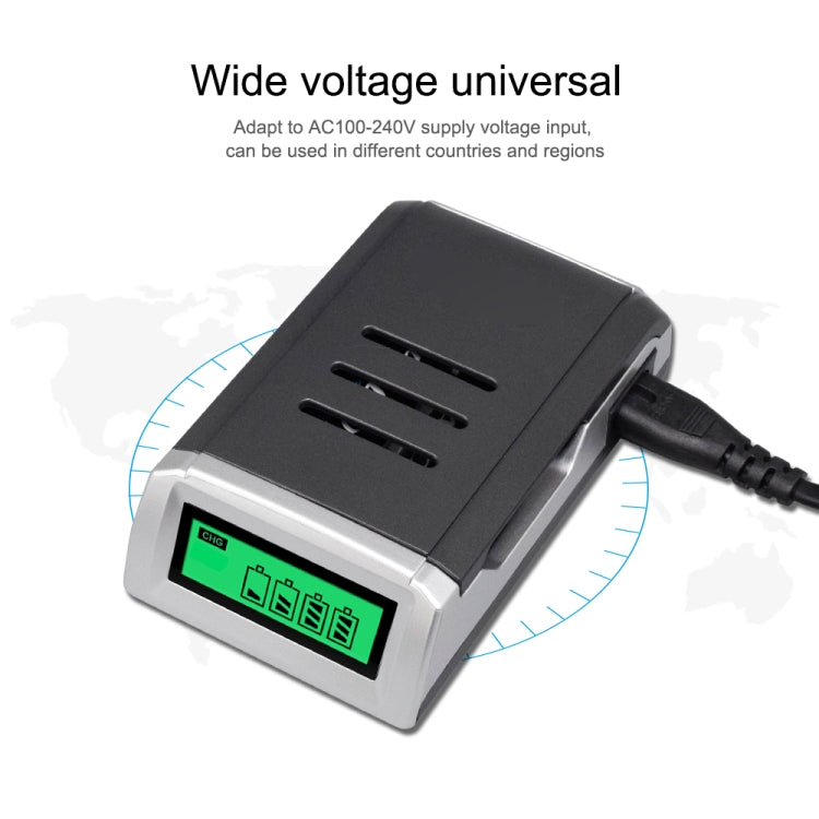 AC 100-240V 4 Slot Battery Charger for AA & AAA Battery, with LCD Display, EU Plug - free shipping - PMC Jewellery - Order now!