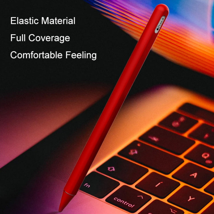 Stylus Pen Silica Gel Protective Case for Apple Pencil 2 (Red) - Pencil Accessories by PMC Jewellery | Online Shopping South Africa | PMC Jewellery | Buy Now Pay Later Mobicred