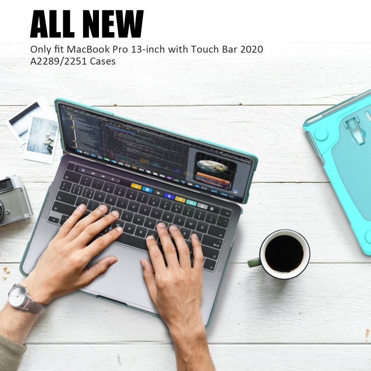 For MacBook Pro 13 inch 2022 & A2289 / A2251 / A2338 2020 PC + TPU Two Colors Laptop Protective Case(Mint Green) - MacBook Pro Cases by PMC Jewellery | Online Shopping South Africa | PMC Jewellery | Buy Now Pay Later Mobicred