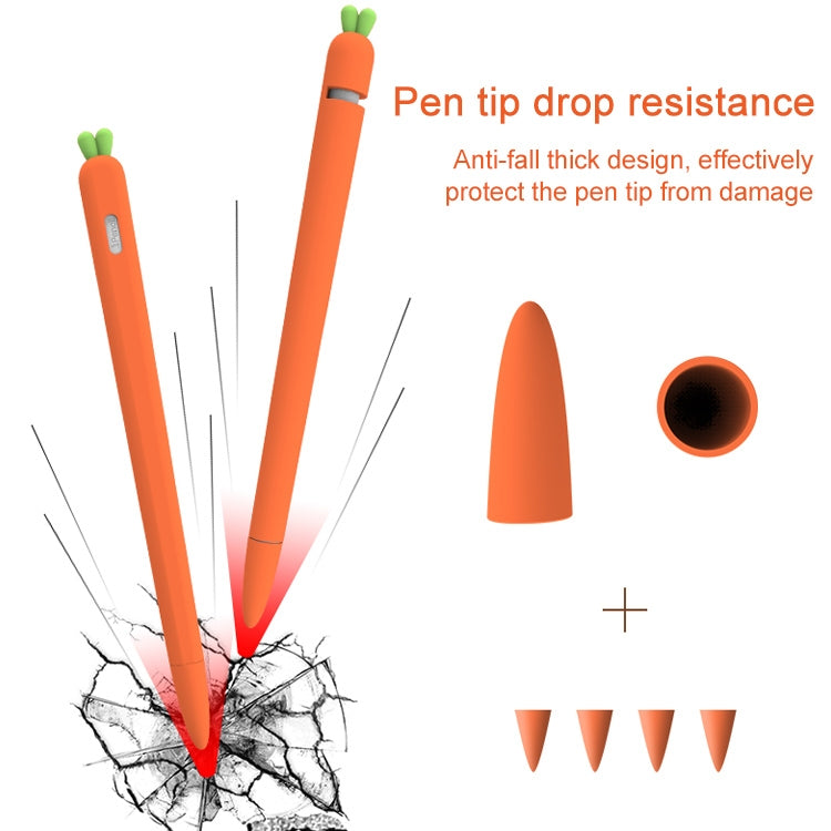 LOVE MEI For Apple Pencil 1 Carrot Shape Stylus Pen Silicone Protective Case Cover (Orange) - Pencil Accessories by LOVE MEI | Online Shopping South Africa | PMC Jewellery