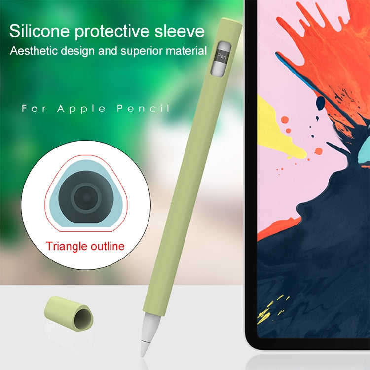LOVE MEI For Apple Pencil 2 Triangle Shape Stylus Pen Silicone Protective Case Cover(Fluorescent Green) - Pencil Accessories by LOVE MEI | Online Shopping South Africa | PMC TechLife | Buy Now Pay Later Mobicred