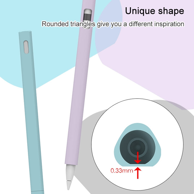 LOVE MEI For Apple Pencil 1 Triangle Shape Stylus Pen Silicone Protective Case Cover (Grey) - Pencil Accessories by LOVE MEI | Online Shopping South Africa | PMC TechLife