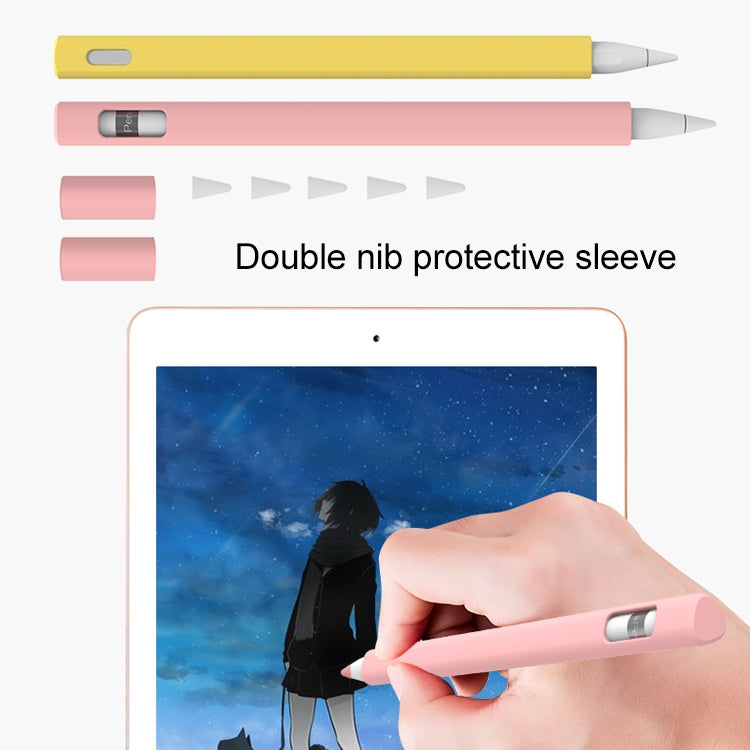 LOVE MEI For Apple Pencil 1 Triangle Shape Stylus Pen Silicone Protective Case Cover (Fluorescent Green) - Pencil Accessories by LOVE MEI | Online Shopping South Africa | PMC Jewellery