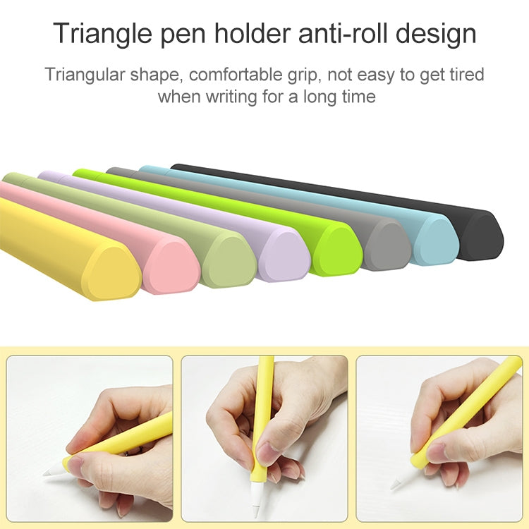 LOVE MEI For Apple Pencil 1 Triangle Shape Stylus Pen Silicone Protective Case Cover (Yellow) - Pencil Accessories by LOVE MEI | Online Shopping South Africa | PMC Jewellery