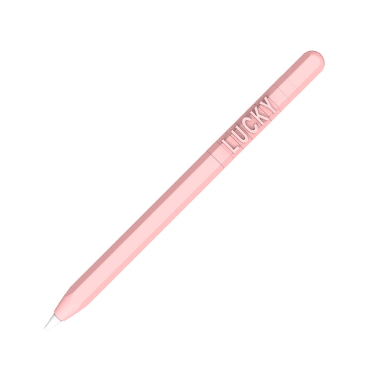 LOVE MEI For Apple Pencil 1 Number Letter Design Stylus Pen Silicone Protective Case Cover(Pink) - Pencil Accessories by LOVE MEI | Online Shopping South Africa | PMC Jewellery