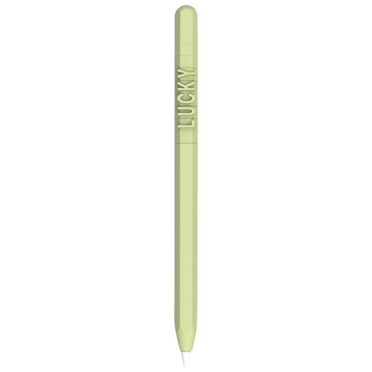 LOVE MEI For Apple Pencil 1 Number Letter Design Stylus Pen Silicone Protective Case Cover(Green) - Pencil Accessories by LOVE MEI | Online Shopping South Africa | PMC Jewellery