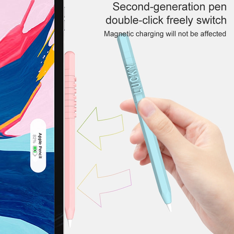 LOVE MEI For Apple Pencil 1 Number Letter Design Stylus Pen Silicone Protective Case Cover(Blue) - Pencil Accessories by LOVE MEI | Online Shopping South Africa | PMC Jewellery