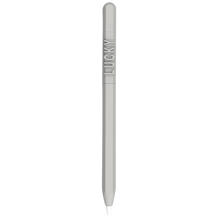 LOVE MEI For Apple Pencil 2 Number Letter Design Stylus Pen Silicone Protective Case Cover (Grey) - Pencil Accessories by LOVE MEI | Online Shopping South Africa | PMC Jewellery