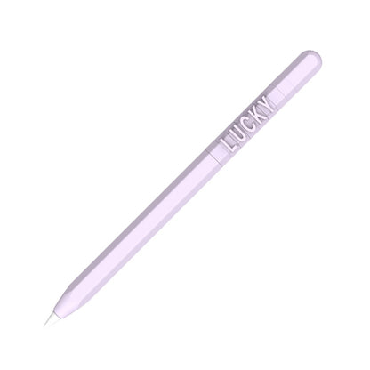 LOVE MEI For Apple Pencil 2 Number Letter Design Stylus Pen Silicone Protective Case Cover (Purple) - Pencil Accessories by LOVE MEI | Online Shopping South Africa | PMC Jewellery