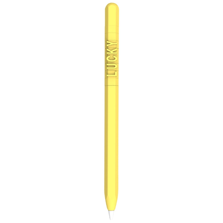 LOVE MEI For Apple Pencil 2 Number Letter Design Stylus Pen Silicone Protective Case Cover (Yellow) - Pencil Accessories by LOVE MEI | Online Shopping South Africa | PMC Jewellery