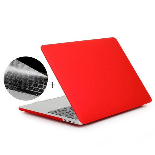 ENKAY Hat-Prince 2 in 1 Frosted Hard Shell Plastic Protective Case + Europe Version Ultra-thin TPU Keyboard Protector Cover for 2016 MacBook Pro 15.4 Inch with Touch Bar (A1707) (Red) - MacBook Pro Cases by ENKAY | Online Shopping South Africa | PMC Jewellery | Buy Now Pay Later Mobicred