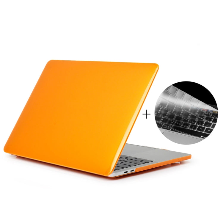 ENKAY Hat-Prince 2 in 1 Crystal Hard Shell Plastic Protective Case + Europe Version Ultra-thin TPU Keyboard Protector Cover for 2016 MacBook Pro 13.3 Inch with Touch Bar (A1706) (Orange) - MacBook Pro Cases by ENKAY | Online Shopping South Africa | PMC Jewellery | Buy Now Pay Later Mobicred