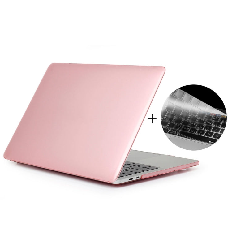 ENKAY Hat-Prince 2 in 1 Crystal Hard Shell Plastic Protective Case + Europe Version Ultra-thin TPU Keyboard Protector Cover for 2016 MacBook Pro 15.4 Inch with Touch Bar (A1707) (Pink) - MacBook Pro Cases by ENKAY | Online Shopping South Africa | PMC Jewellery | Buy Now Pay Later Mobicred