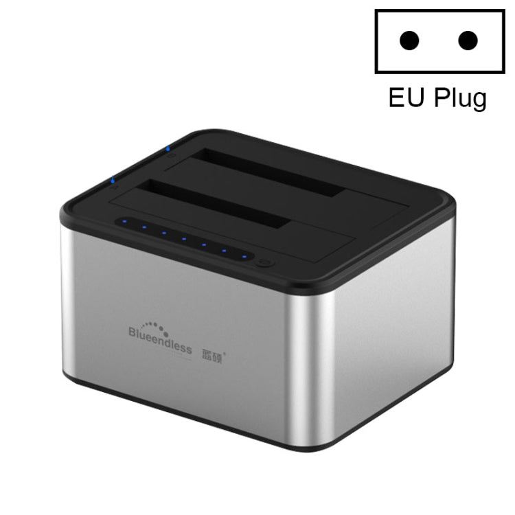 Blueendless 2.5 / 3.5 inch SATA USB 3.0 2 Bay Offline Copy Hard Drive Dock (EU Plug) - HDD Enclosure by Blueendless | Online Shopping South Africa | PMC Jewellery | Buy Now Pay Later Mobicred