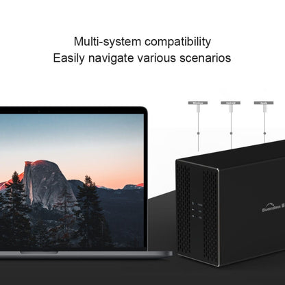 Blueendless Type-C / USB-C Interface 3.5 inch 2 Bay RAID Combination Array HDD External Enclosure (UK Plug) - HDD Enclosure by Blueendless | Online Shopping South Africa | PMC Jewellery | Buy Now Pay Later Mobicred