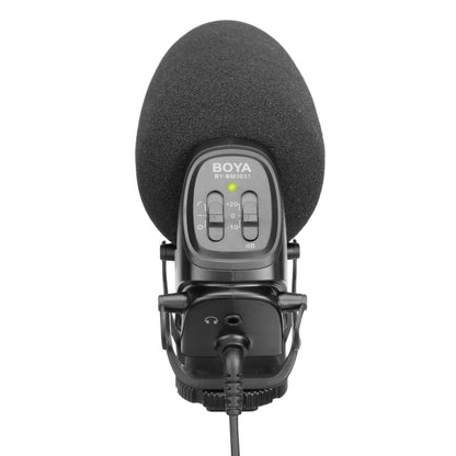 BOYA BY-BM3031 Shotgun Super-cardioid Condenser Broadcast Microphone with Windshield for Canon / Nikon / Sony DSLR Cameras(Black) - Camera Microphone by BOYA | Online Shopping South Africa | PMC Jewellery | Buy Now Pay Later Mobicred