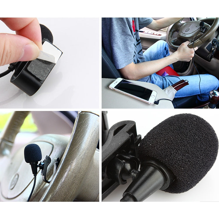 ZJ025MR Stick-on Clip-on Lavalier Stereo Microphone for Car GPS / Bluetooth Enabled Audio DVD External Mic, Cable Length: 3m, 90 Degree Elbow 2.5mm Jack - Microphone by PMC Jewellery | Online Shopping South Africa | PMC Jewellery