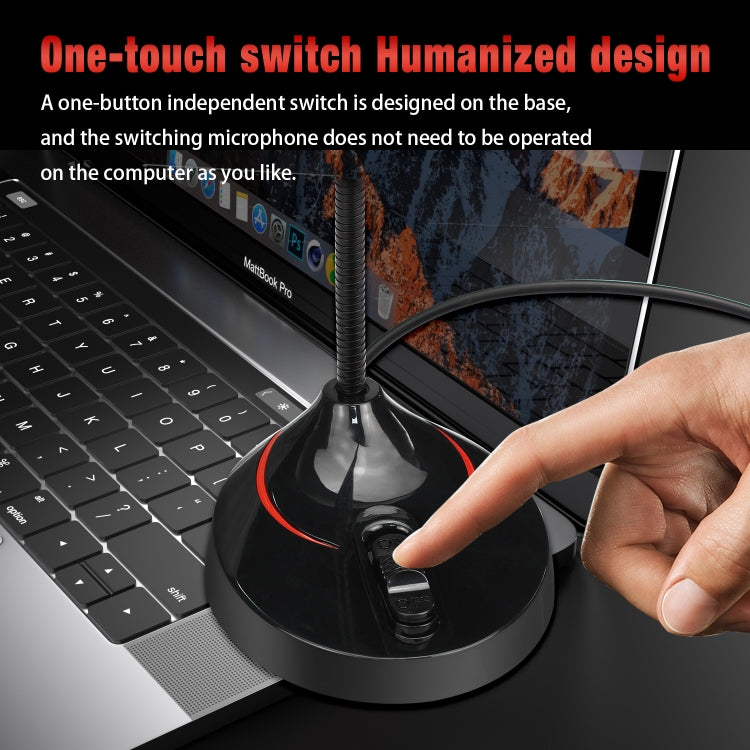 HXSJ F12 360 Degrees Bendable Drive-free USB Computer Microphone, Cable Length: 2.2m - free shipping - PMC Jewellery - Order now!