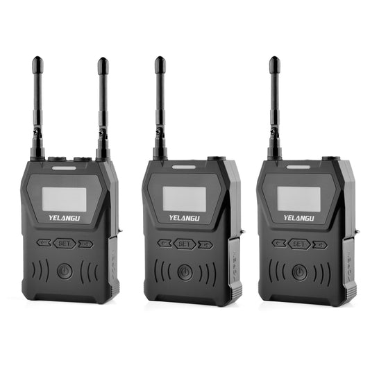 YELANGU YLG9929B MX4 Dual-Channel 100CH UHF Wireless Microphone System with 2 Transmitters and Receiver for DSLR Cameras and Video Cameras(Black) - Camera Microphone by YELANGU | Online Shopping South Africa | PMC Jewellery | Buy Now Pay Later Mobicred