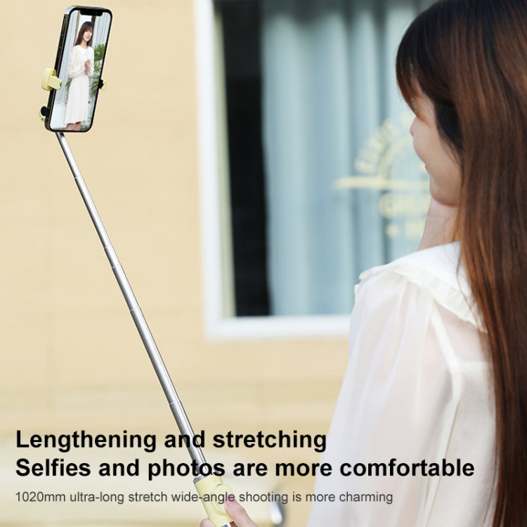 Bluetooth Remote Control Tripod Selfie Stick (Yellow) - Selfie Light by PMC TechLife | Online Shopping South Africa | PMC TechLife | Buy Now Pay Later Mobicred