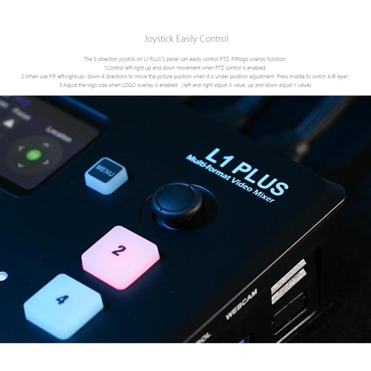 FEELWORLD L1 PLUS Multi-camera Video Mixer Switcher Touch Screen PTZ Control USB3.0 Fast Streaming Switcher (UK Plug) - Live Sound Effects Processors by FEELWORLD | Online Shopping South Africa | PMc TechLife | Buy Now Pay Later Mobicred