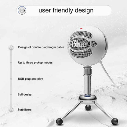 Logitech Blue Snowball-ice USB Condenser Anchor Recording Microphone (Black) - Microphone by Logitech | Online Shopping South Africa | PMC Jewellery | Buy Now Pay Later Mobicred