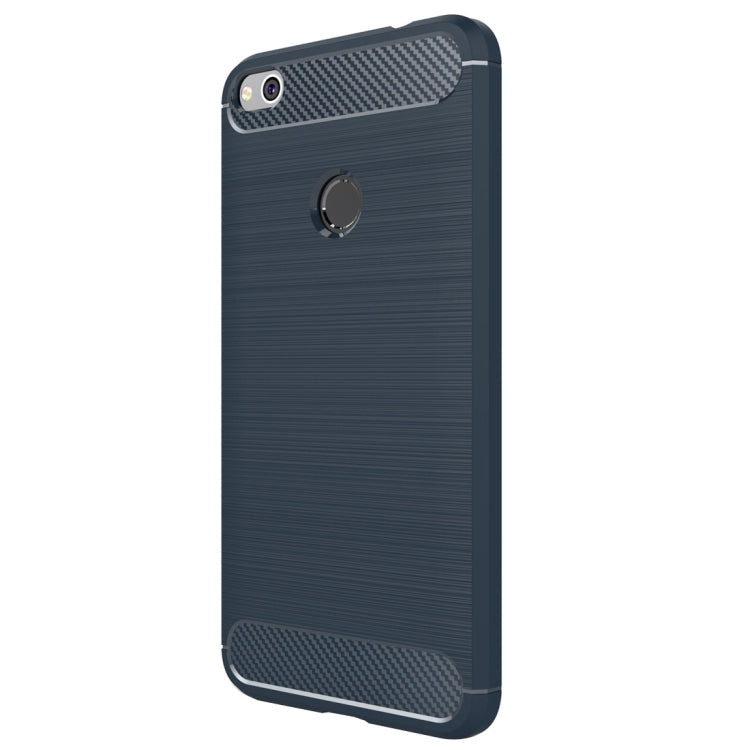 For Huawei  P8 Lite (2017) Brushed Carbon Fiber Texture Shockproof TPU Protective Case(Dark Blue) - Huawei Cases by PMC Jewellery | Online Shopping South Africa | PMC Jewellery | Buy Now Pay Later Mobicred