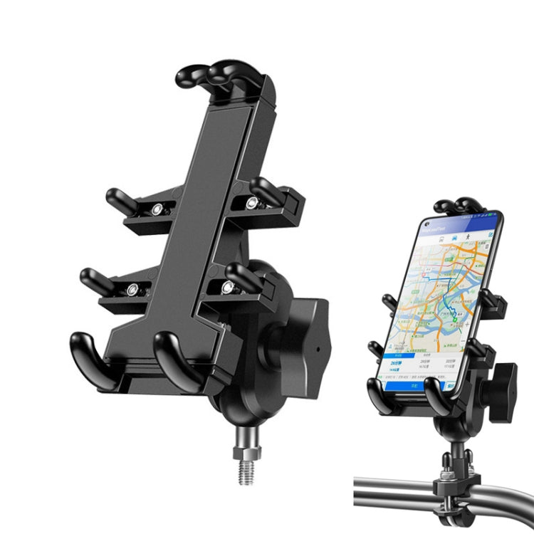 M8 Bolt Ball-Head Motorcycle Multi-function Eight-jaw Aluminum Phone Navigation Holder Bracket - Holder by PMC TechLife | Online Shopping South Africa | PMC TechLife | Buy Now Pay Later Mobicred
