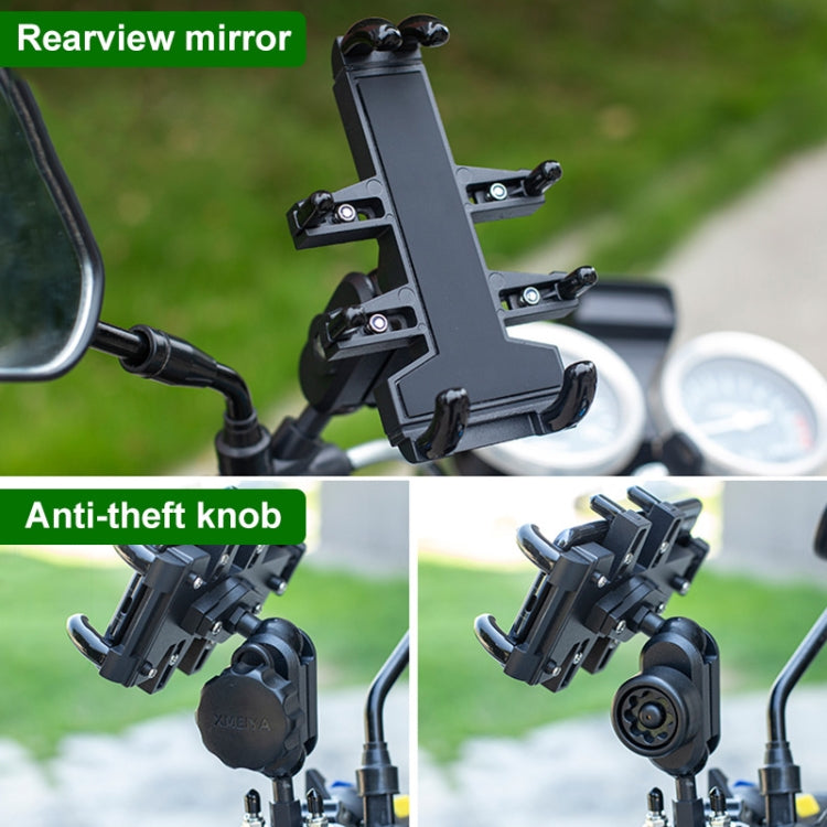 U-shaped Bolt Ball-Head Motorcycle Handlebar Multi-function Eight-jaw Aluminum Phone Navigation Holder Bracket with Anti-theft Knobs - Holder by PMC Jewellery | Online Shopping South Africa | PMC Jewellery | Buy Now Pay Later Mobicred