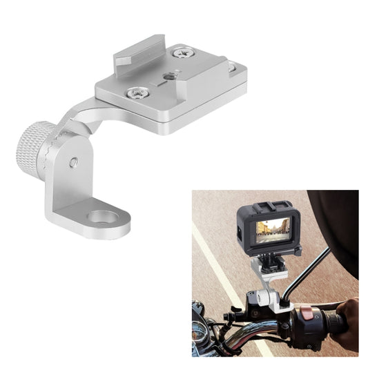 RUIGPRO Motorcycle Handlebar Alloy Phone Bracket for GoPro HERO9 Black / HERO8 Black /7 /6 /5, Insta360 One R, DJI Osmo Action, Xiaoyi Sport Cameras(Silver) - Bicycle Handlebar Mount by PMC Jewellery | Online Shopping South Africa | PMC Jewellery | Buy Now Pay Later Mobicred