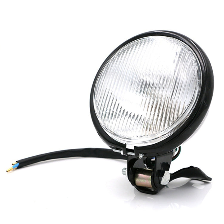 4 inch Motorcycle Black Shell Glass Retro Lamp LED Headlight Modification Accessories(White) - Headlights by PMC Jewellery | Online Shopping South Africa | PMC Jewellery | Buy Now Pay Later Mobicred