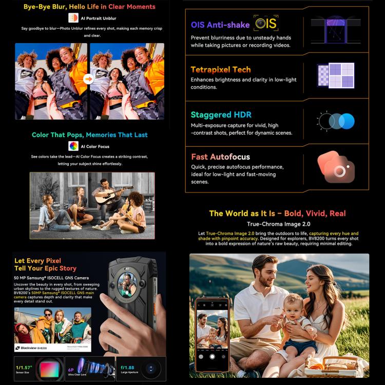 Blackview BV8200 Rugged Phone, 12GB+256GB, 6.5 inch + 1.3 inch Android 14 MediaTekHelio G100 MT8781, Network: 4G, NFC (Green) - free shipping - PMc TechLife - Order now!