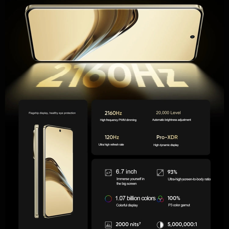 Realme 13 Pro+, 12GB+512GB, Screen Fingerprint Identification, 6.7 inch Realme UI 5.0 Snapdragon 7s Gen 2 Octa Core, NFC, Network: 5G (Gold) - free shipping - PMC Jewellery - Order now!