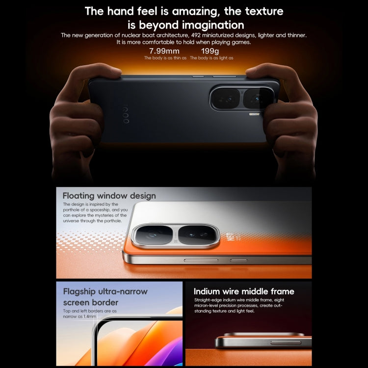 vivo iQOO Neo10, 12GB+256GB, Face ID / Screen Fingerprint Identification, 6.78 inch Android 15 OriginOS 5 Snapdragon 8 Gen 3 Octa Core, OTG, NFC, Network: 5G, Support Google Play (Orange) - free shipping - PMc TechLife - Order now!