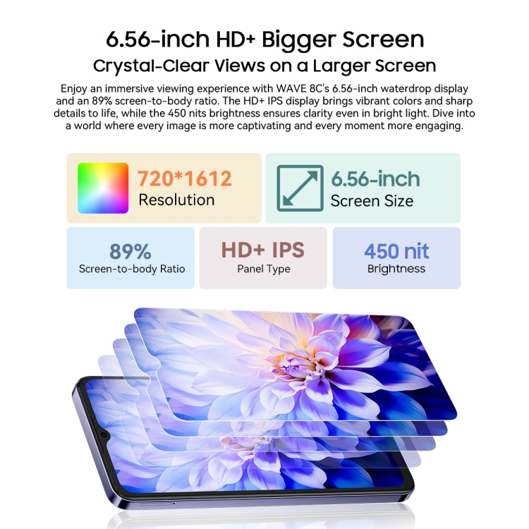Blackview WAVE 8C, 2GB+64GB, 6.56 inch Android 14 GO Unisoc SC9863A Octa Core, Network: 4G, OTG (Purple) - free shipping - PMC Jewellery - Order now!
