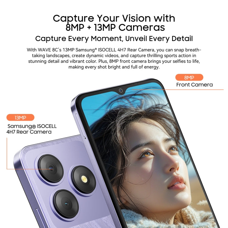 Blackview WAVE 8C, 2GB+64GB, 6.56 inch Android 14 GO Unisoc SC9863A Octa Core, Network: 4G, OTG (Purple) - free shipping - PMC Jewellery - Order now!