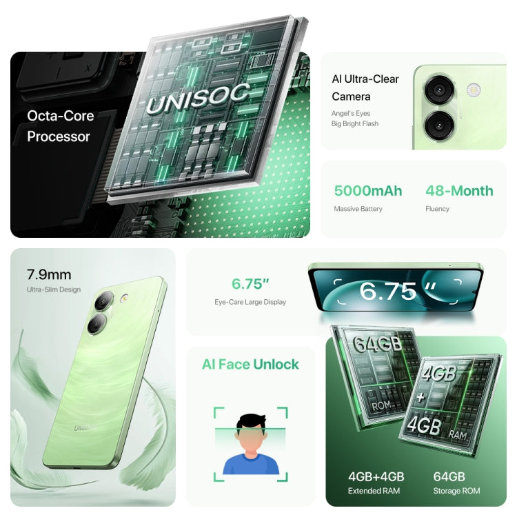 UMIDIGI G9A, 4GB+64GB, Face ID Identification, 6.75 inch Android 14 Go UNISOC SC9863A Octa Core, Network: 4G (Galaxy Black) - UMIDIGI by UMIDIGI | Online Shopping South Africa | PMC Jewellery | Buy Now Pay Later Mobicred