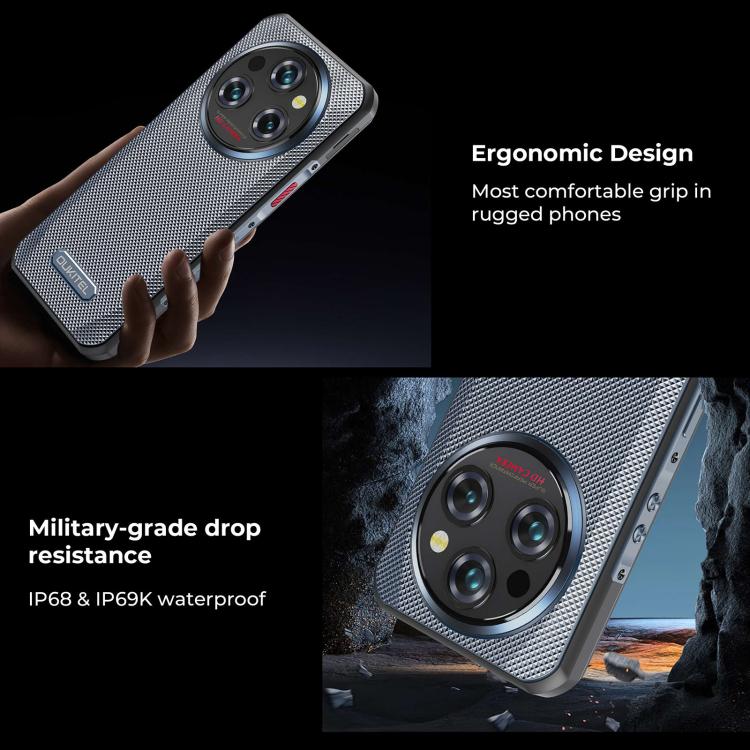 Oukitel WP35 Pro 5G Rugged Phone, 12GB+512GB, 6.6 inch Android 14 MediaTek Dimensity 6300 Octa Core, NFC, OTG, Network: 5G (Grey) - free shipping - PMc TechLife - Order now!