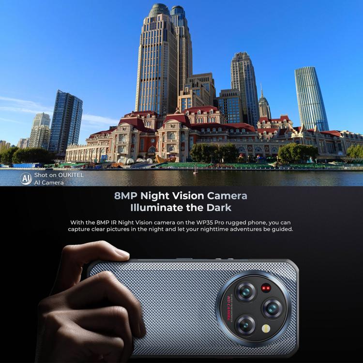 Oukitel WP35 Pro 5G Rugged Phone, 12GB+512GB, 6.6 inch Android 14 MediaTek Dimensity 6300 Octa Core, NFC, OTG, Network: 5G (Grey) - free shipping - PMc TechLife - Order now!
