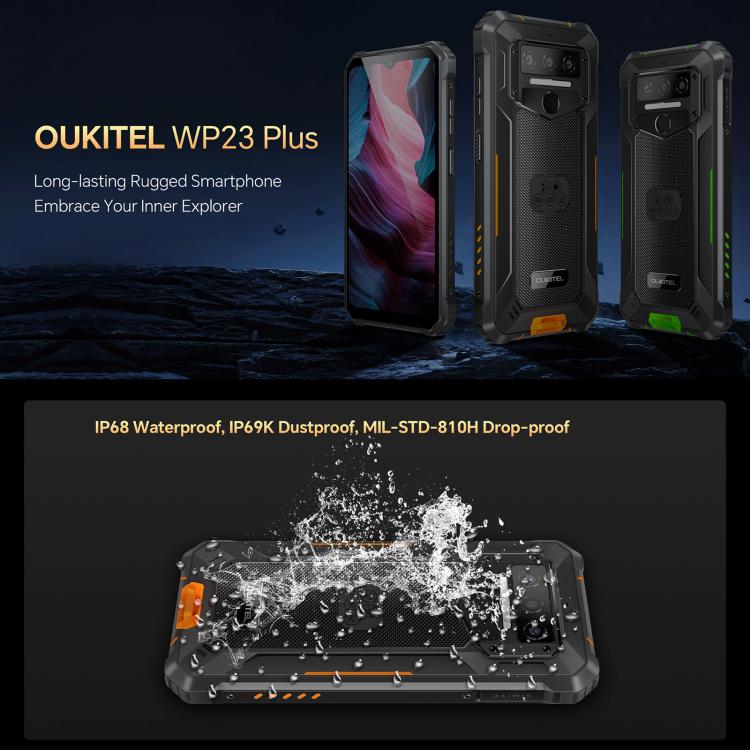 Oukitel WP23 Plus Rugged Phone, 8GB+256GB, 6.52 inch Android 14.0Unisoc T606 Octa-core, NFC, OTG, Network: 4G (Orange) - free shipping - PMc TechLife - Order now!