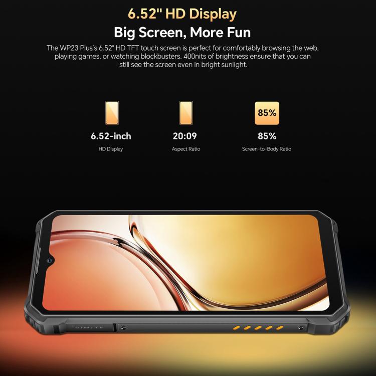 Oukitel WP23 Plus Rugged Phone, 8GB+256GB, 6.52 inch Android 14.0Unisoc T606 Octa-core, NFC, OTG, Network: 4G (Orange) - free shipping - PMc TechLife - Order now!