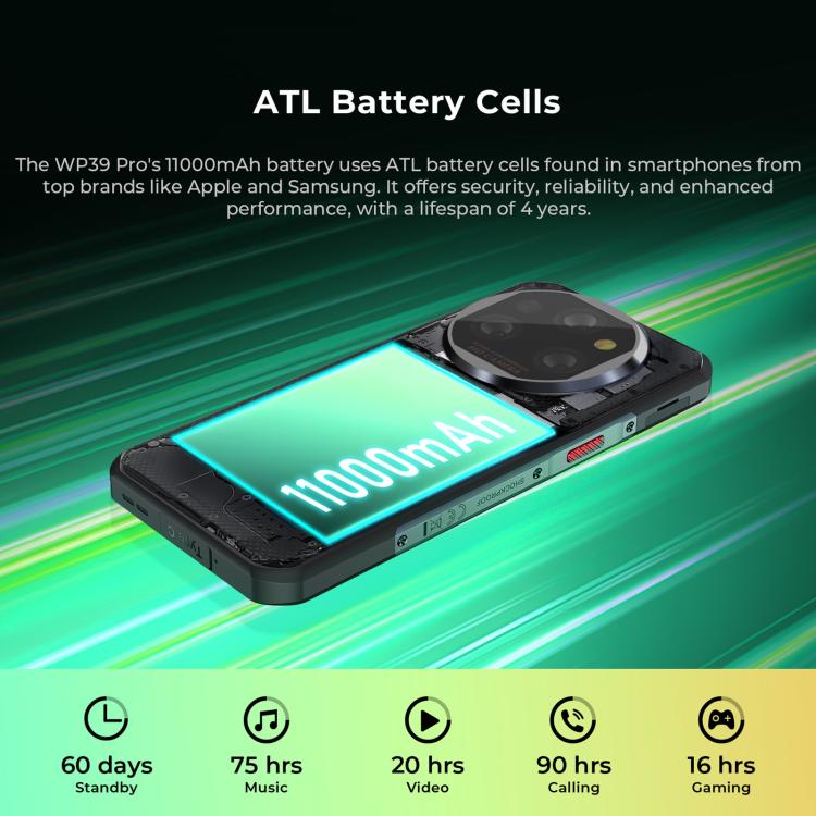 Oukitel WP39 Pro 5G Rugged Phone, 12GB+512GB, Night Vision, Fingerprint Identification, 6.6 inch Android 14 MediaTek Dimensity 6300 Octa Core, NFC, OTG, Network: 5G (Green) - free shipping - PMc TechLife - Order now!