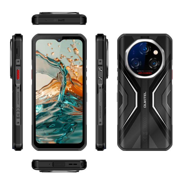 Oukitel WP55 Pro 5G Rugged Phone, 16GB+512GB, 108MP Camera, Fingerprint Identification, 6.6 inch Android 15 MediaTek Dimensity 7025 Octa Core, NFC, OTG, Network: 5G (Black) - free shipping - PMC TechLife - Order now!