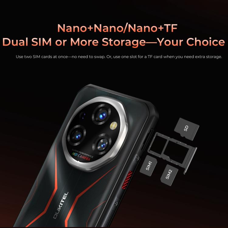 Oukitel WP55 Pro 5G Rugged Phone, 16GB+512GB, 108MP Camera, Fingerprint Identification, 6.6 inch Android 15 MediaTek Dimensity 7025 Octa Core, NFC, OTG, Network: 5G (Black) - free shipping - PMC TechLife - Order now!