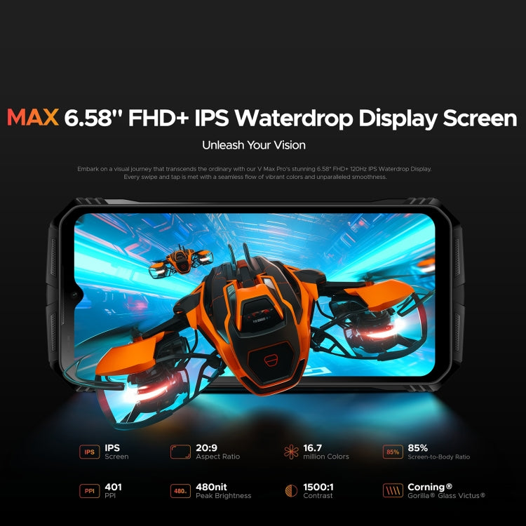 DOOGEE V Max Pro Rugged Phone, 12GB+512GB, 6.58 inch Android 14 Dimensity 7050 Octa Core 2.6GHz, Network: 5G, OTG, NFC (Grey) - DOOGEE by DOOGEE | Online Shopping South Africa | PMC Jewellery | Buy Now Pay Later Mobicred